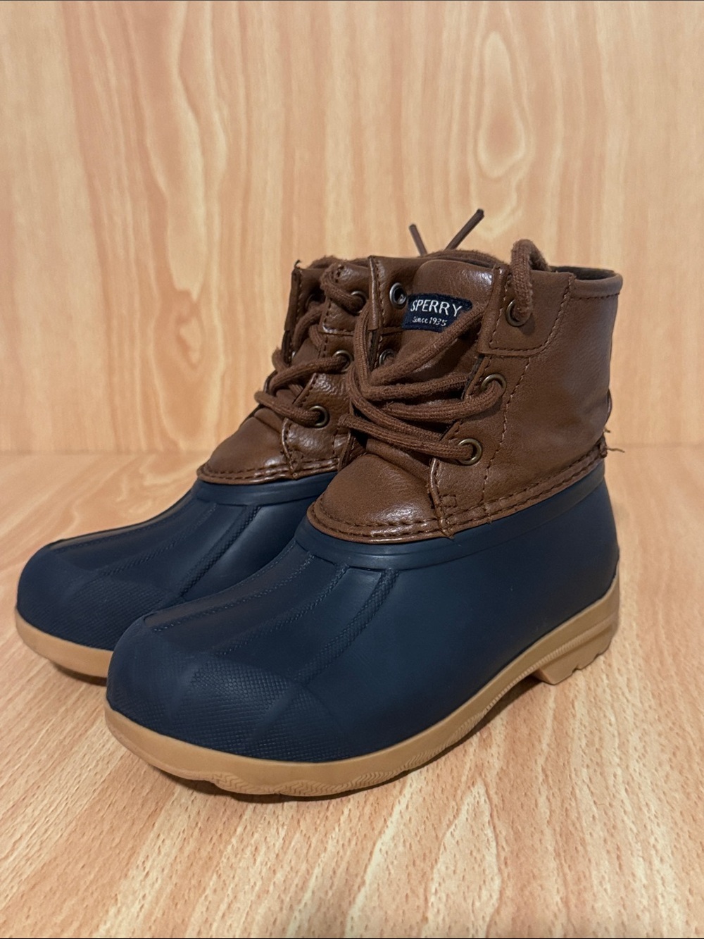 Sperry Kids Navy and Brown Waterproof Duck Boots